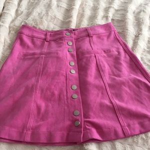 Hot Pink Suede-Like mini skirt
